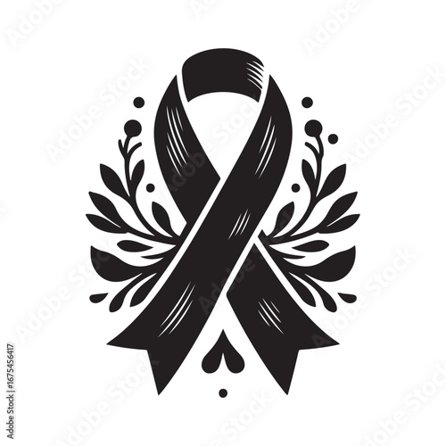 Ribbon Label Emblem Retro Silhouette