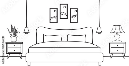 minimalist bedroom decoration line art