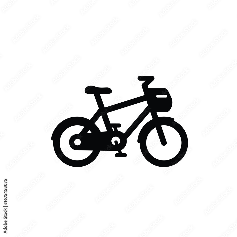 Fototapeta premium Black bicycle with basket bike transport