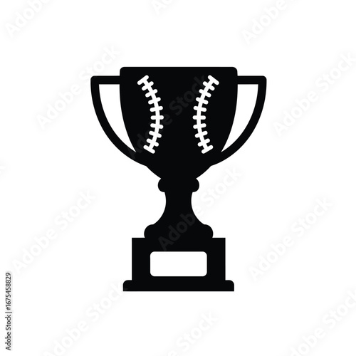 Black baseball trophy award championship competition