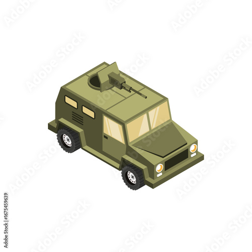 Military Armored Vehicle Isometric Illustration