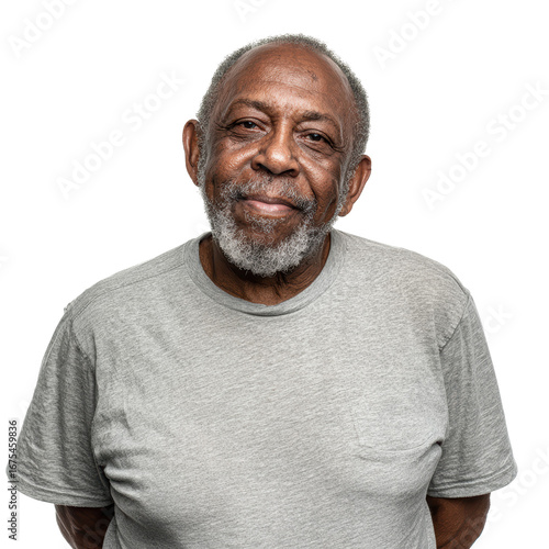 Warmth and Experience: Engaging Portrait of a Senior Black Man isolated transparent png background