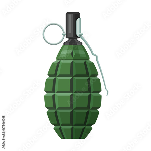 Vector illustration of a classic military hand grenade, symbolizing potential danger and conflict