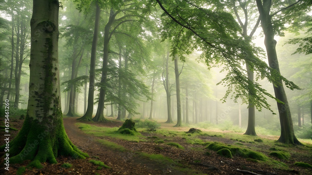 Naklejka premium morning in the forest