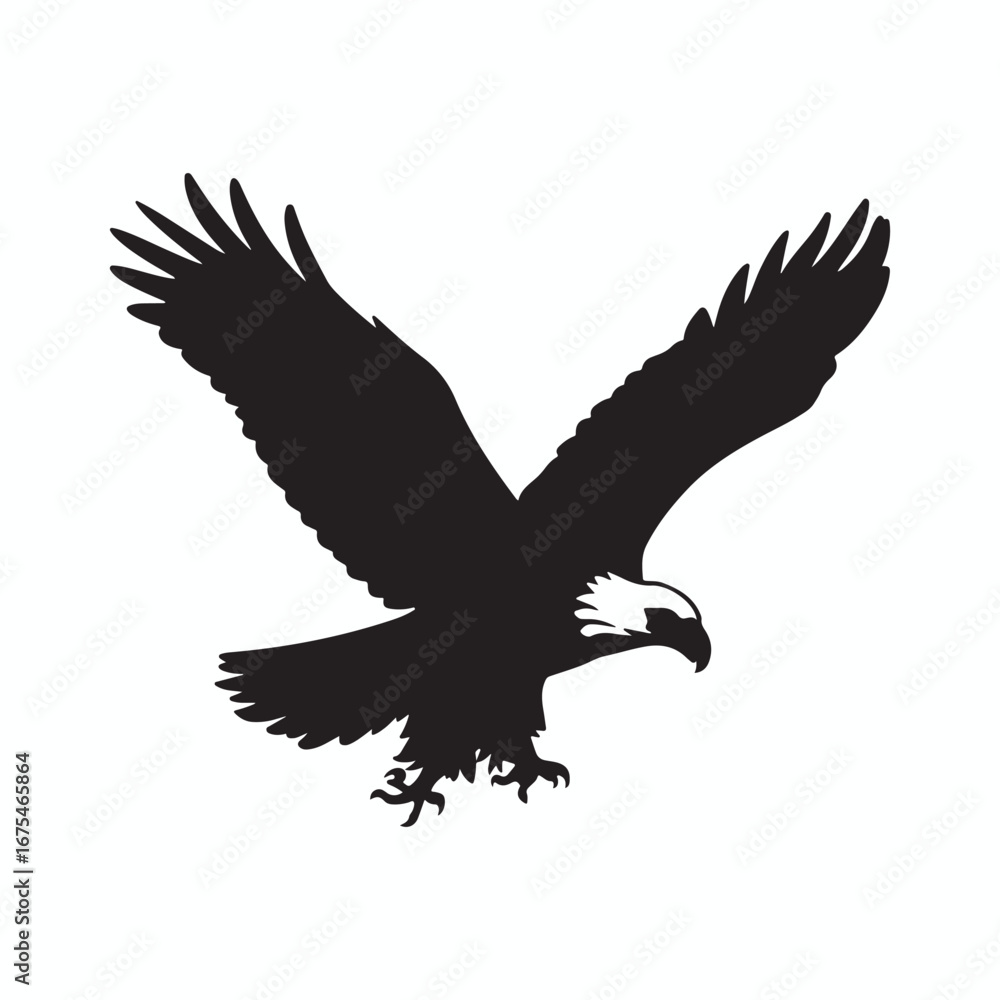 Fototapeta premium majestic bald eagle in flight vector illustration.