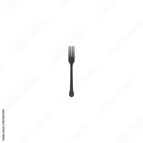 Fork monochrome icon logo flat vector design