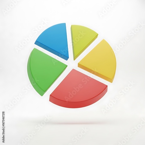 Free Download Colorful 3d pie chart representing data analysis and financial growth with distinct segments - GFXLoad