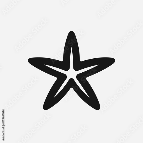Bold and graphic starfish symbol against a white background silhouette