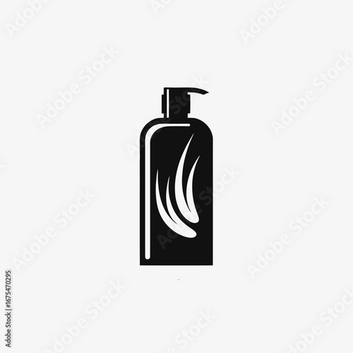 Sleek aloe vera soap dispenser graphic vector art in black silhouette