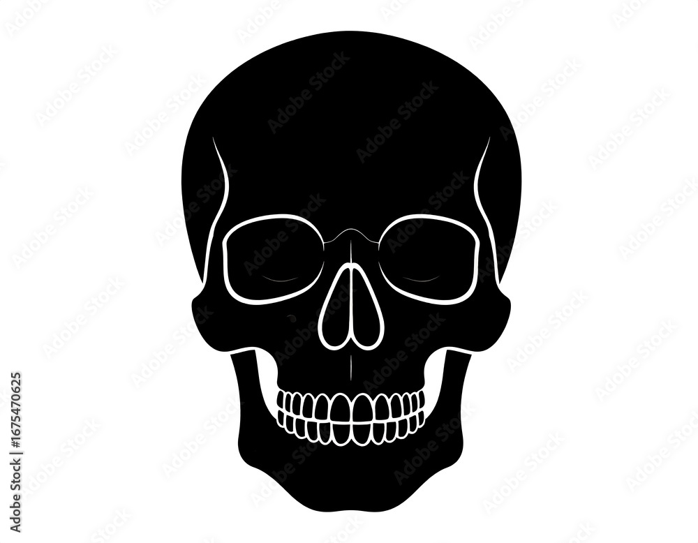 Fototapeta premium Simple black skull graphic