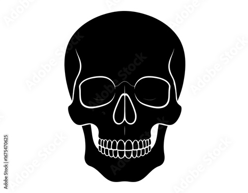 Simple black skull graphic