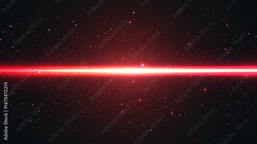 Fototapeta premium Abstract space background with red light and stars, cosmos concept