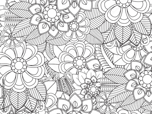Creative flower border coloring pages for adults and kids 