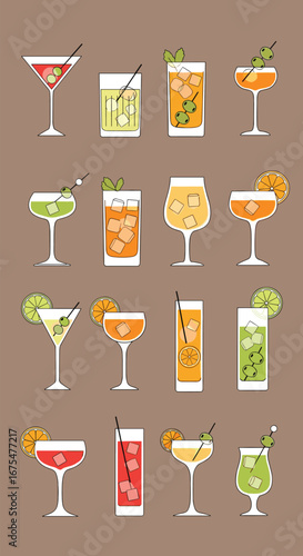 A collection of vibrant refreshing cocktails perfect for any occasion including parties celebrations and relaxing evenings