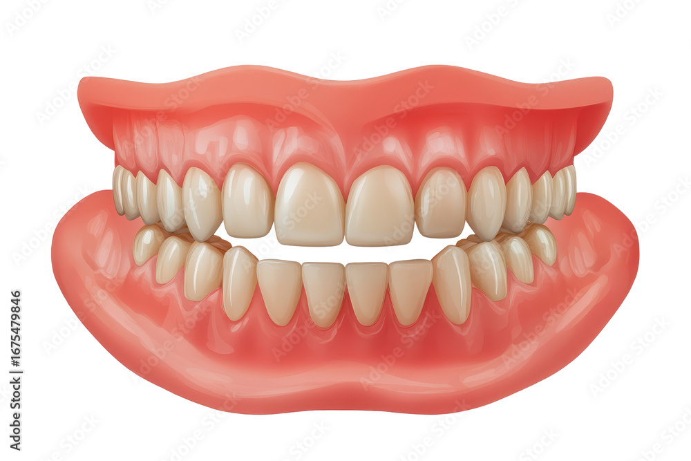 Obraz premium Detailed view of human teeth, gums, and bone structure illustrating dental anatomy and health