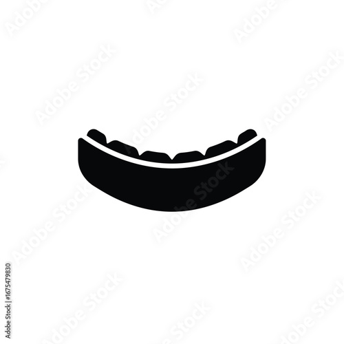 Black curved dental retainer white