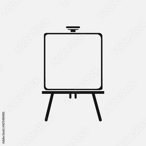Simple artist's easel and blank canvas painting art studio silhouette