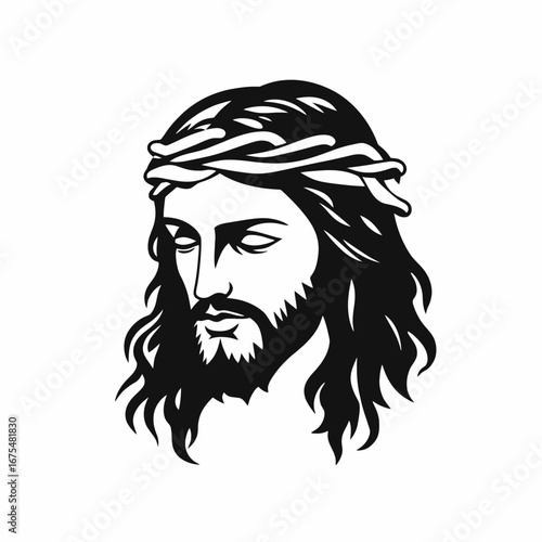 Christ image with crown thorns creating a powerful religious faith silhouette