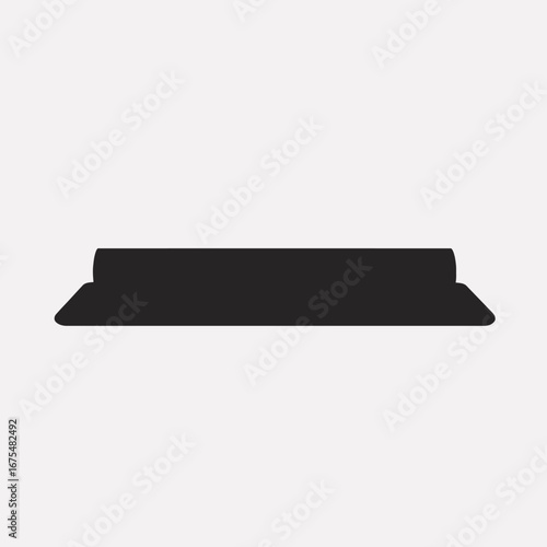Sleek modern yoga mat minimalist fitness studio accessory simple silhouette