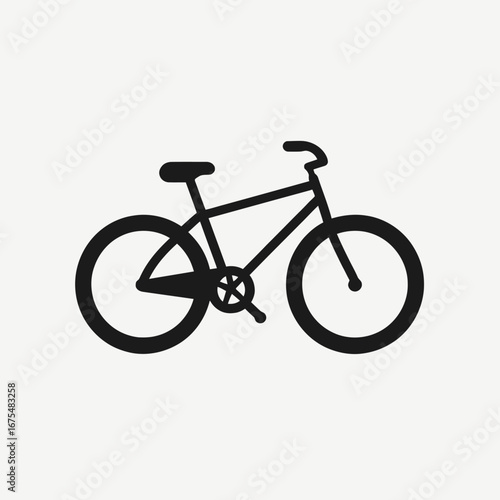 Minimalist bicycle symbol displayed, presenting bike commuting vector style silhouette