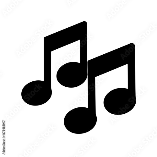 Two black musical notes arranged in a harmonic and rhythmic composition