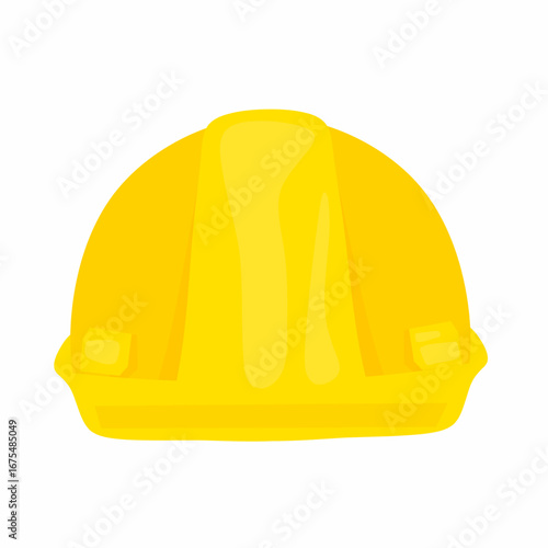 Construction worker helmet vector isolated on white background. Yellow head protection