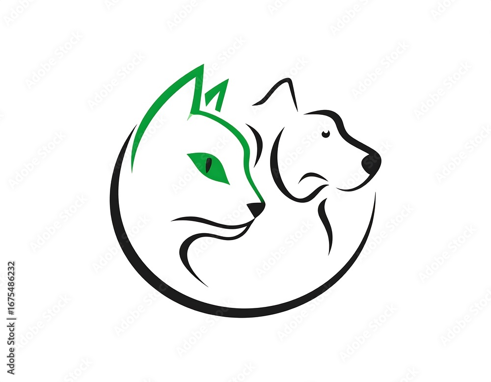 Obraz premium Simple cat and dog logo design