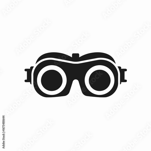 Simplified diving goggles icon, perfect for ocean adventures in bold silhouette
