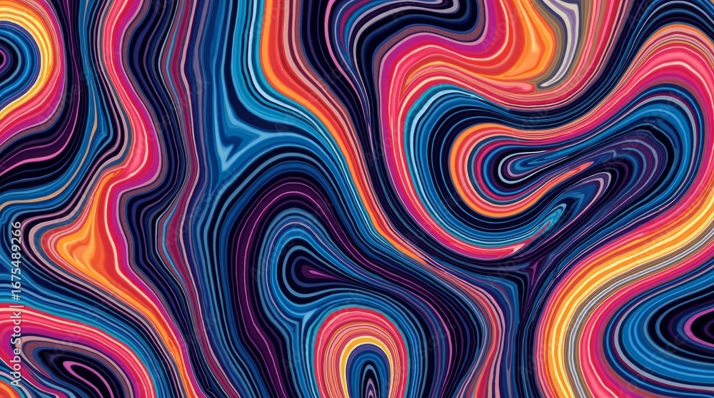 Obraz premium Abstract Swirling Colorful Liquid Paint Texture Background