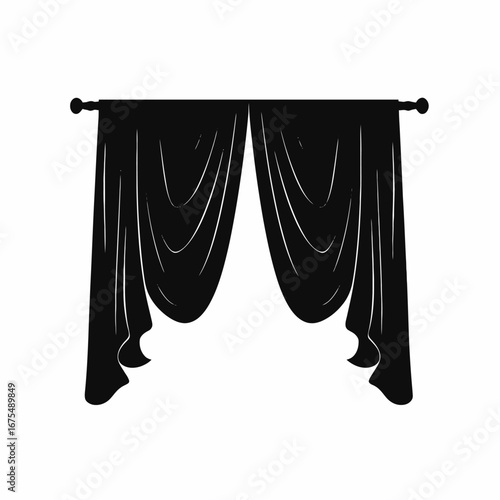 Elegant and dramatic window curtains with a luxurious flowing look silhouette