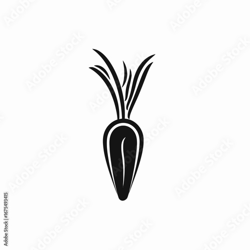 Stylish and modern single carrot veggie organic food ingredient silhouette