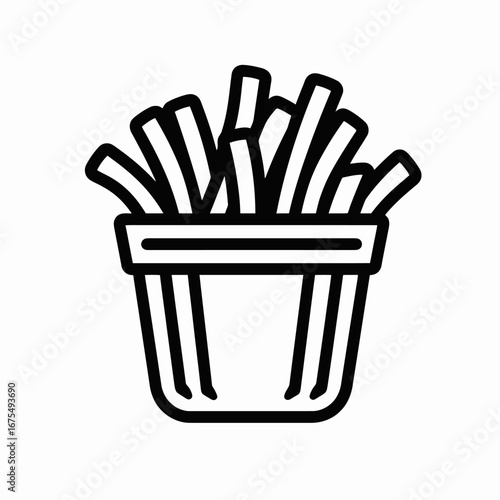 Fries Overflowing Container: A Simple Food Graphic Silhouette