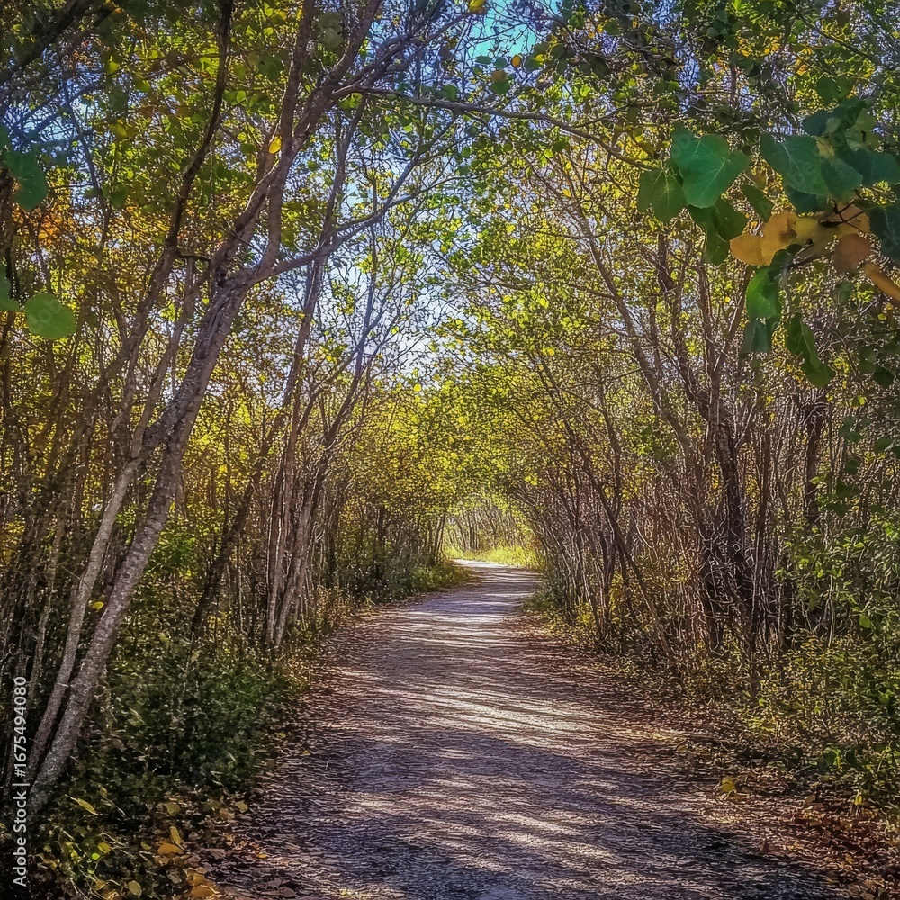 Fototapeta premium Dirt Path Through Forest Trees
