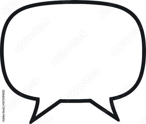 Empty Speech Bubble Outline Chat Message Communication Concept