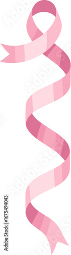Pink Breast Cancer Awareness Ribbon Symbol Spiral Shape