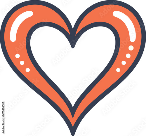 Glossy Red Heart Valentines Day Love Symbol