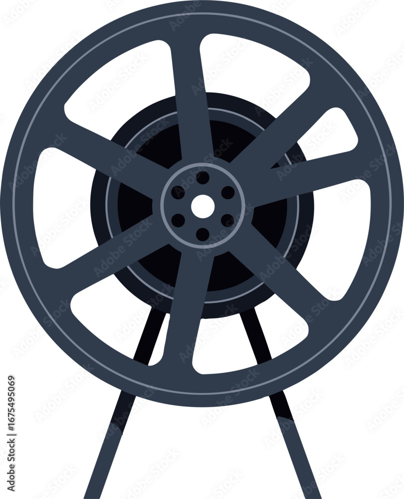 Obraz premium Dark Metal Film Reel Movie Cinema Equipment Stand