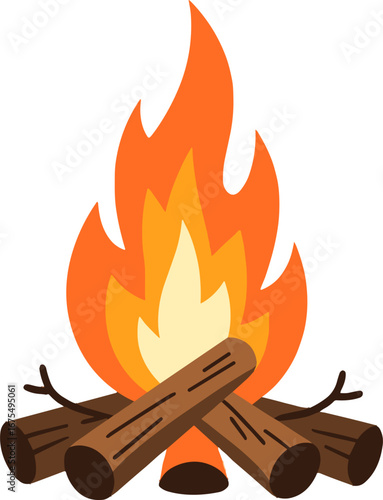 Camping Fire Flames Logs Outdoor Bonfire Heating Cooking