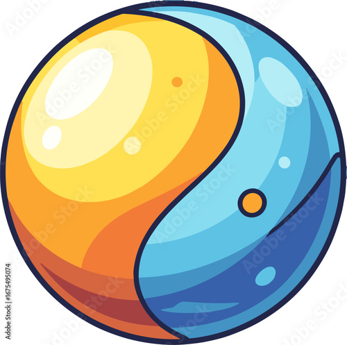 Yin Yang Sun Moon Balance Symbol Spiritual Logo