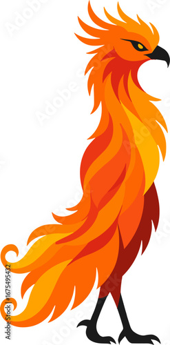 Fiery Phoenix Bird Mythical Creature Flame Symbol