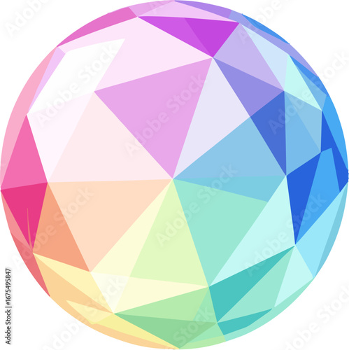 Colorful Faceted Gem Sphere Crystal Prism Rainbow