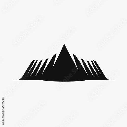 Abstract mountain range with minimalist style and iconic peak silhouette