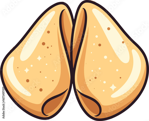 Fortune Cookie Lucky Message Cartoon Food Symbol