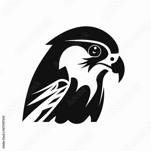 Majestic predator portrait showcases strength and elegance in a bold falcon silhouette