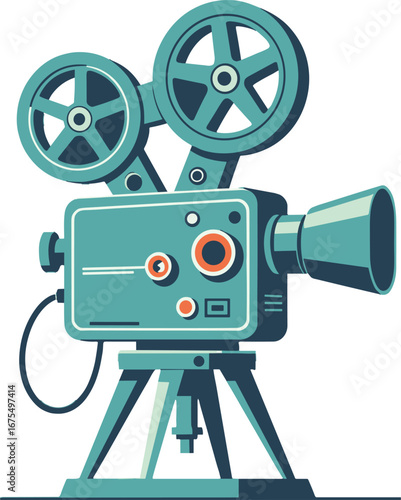 Retro Film Camera Movie Production Equipment Vintage Style