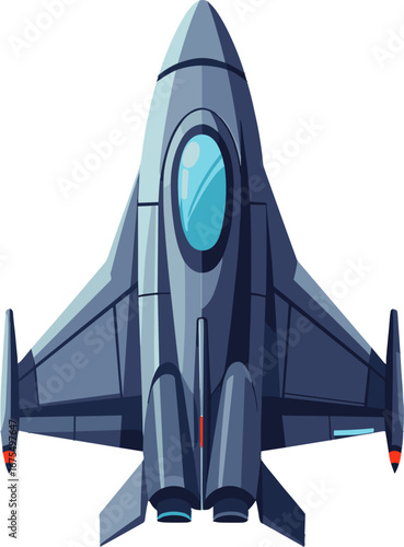 Fighter Jet Aircraft Top View Military Airplane Combat Vehicle