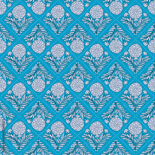 A refreshing floral bloom pattern evoking feelings of summer with a repeating leaf and flower