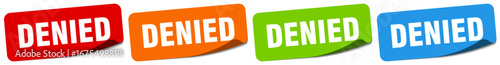 denied sticker. denied sticker set on white background