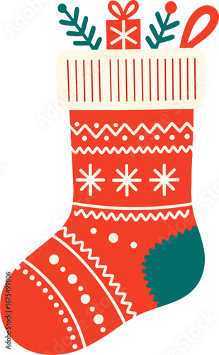 Christmas Stocking Filled Gifts Holiday Decoration