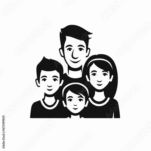 A happy father, mother and children together, family bonding silhouette